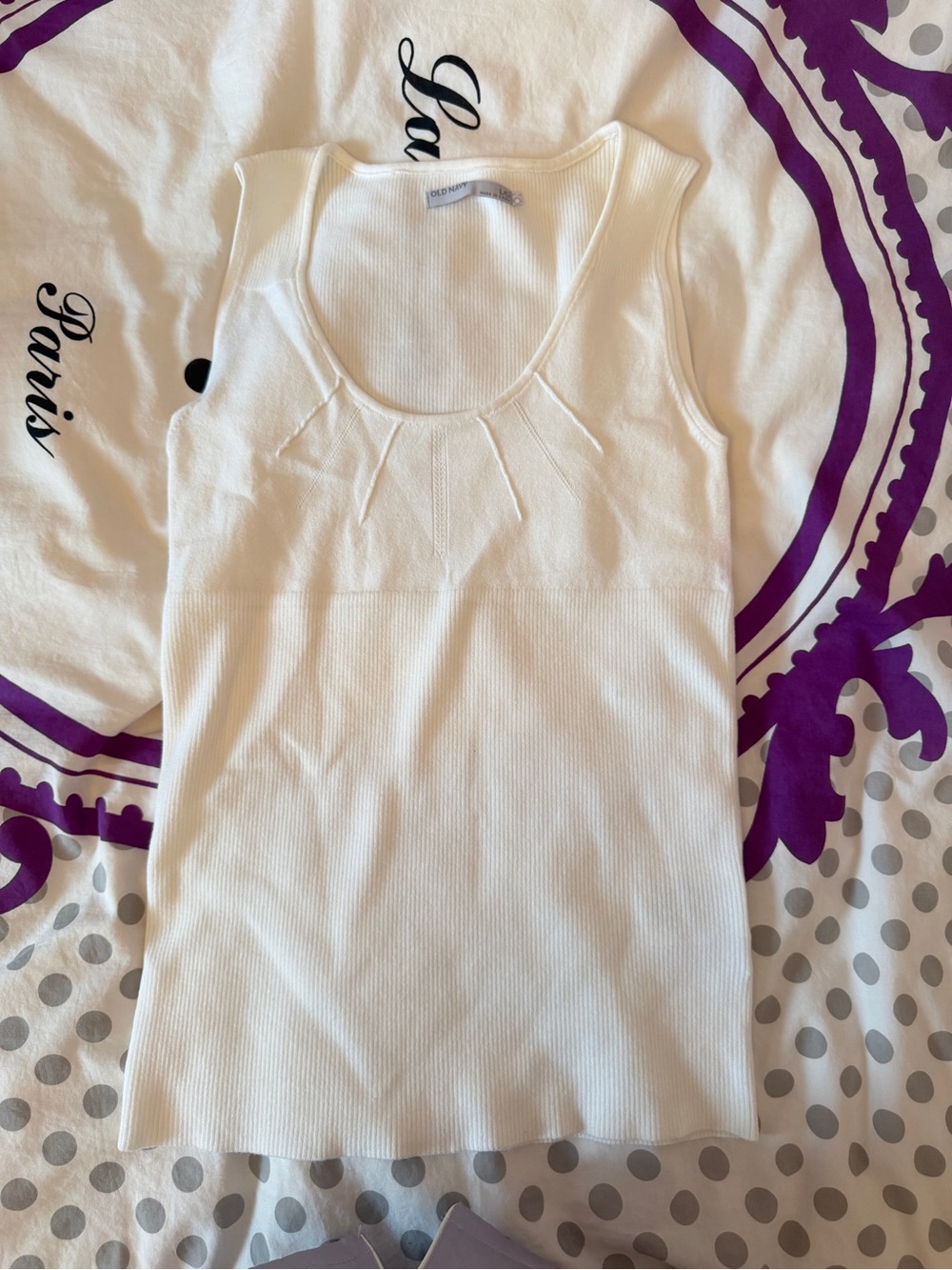 Old Navy White Ribbed Tank Top